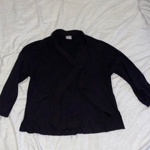 Zara three-quarter sleeved tied neck  black blouse